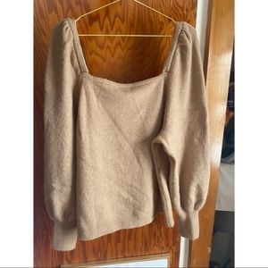H&M Puff Sleeve Sweater - Beige, XXL